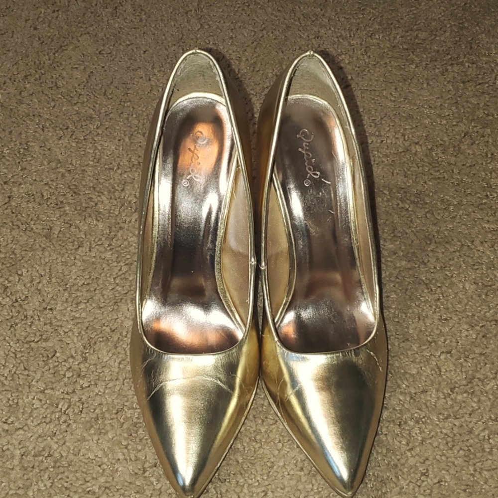 Metallic Gold Heels